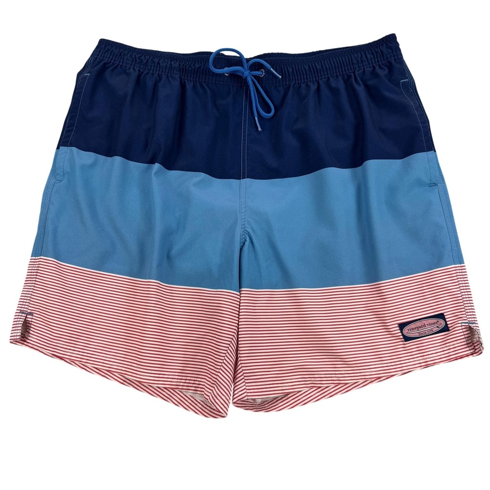 Vineyard‎ Vines Swim Trunks Shorts Mens Large Multicolor Stripe Lined Stretch